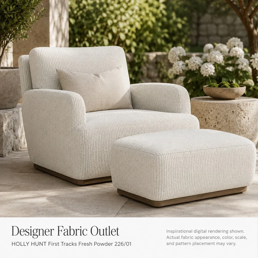 HOLLY HUNT First Tracks Fresh Powder Outdoor Upholstery Fabric 53